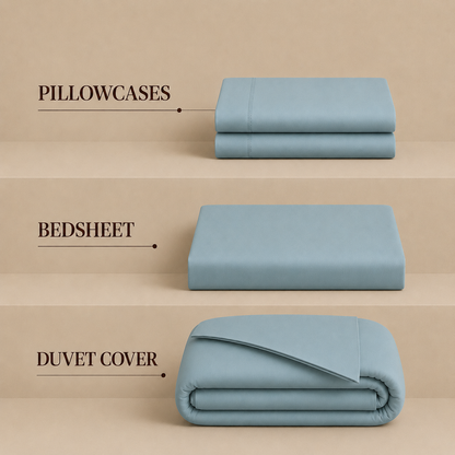 Nirvana Collection - Steel Blue | Bedsheet with Pillowcases