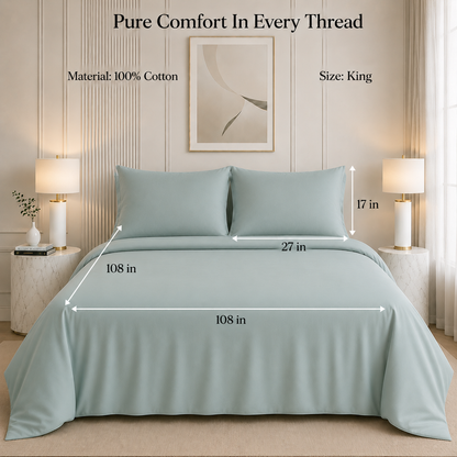 Nirvana Collection - Steel Blue | Bedsheet with Pillowcases