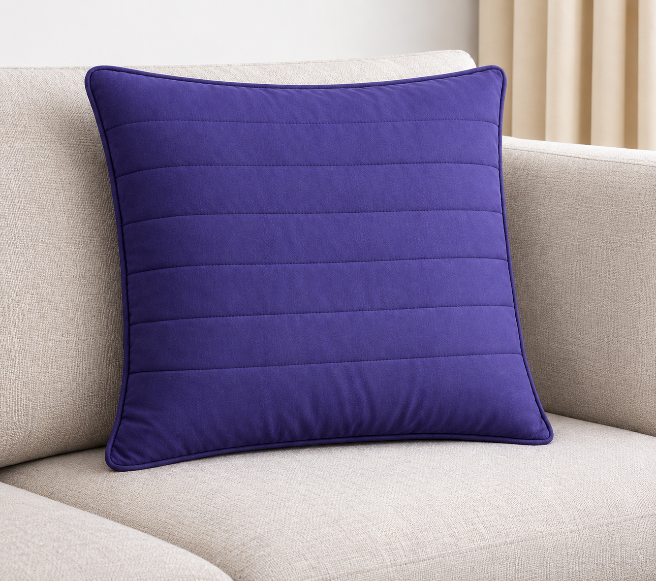 Indigo Grid Cushion Cover