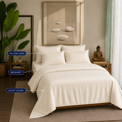 Eucalyptus Collection - Vanilla Cream | Duvet Cover with Pillowcases