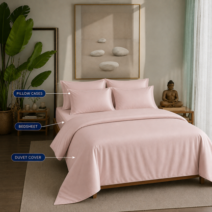 Eucalyptus Collection - Rose Quartz | Duvet Cover with Pillowcases