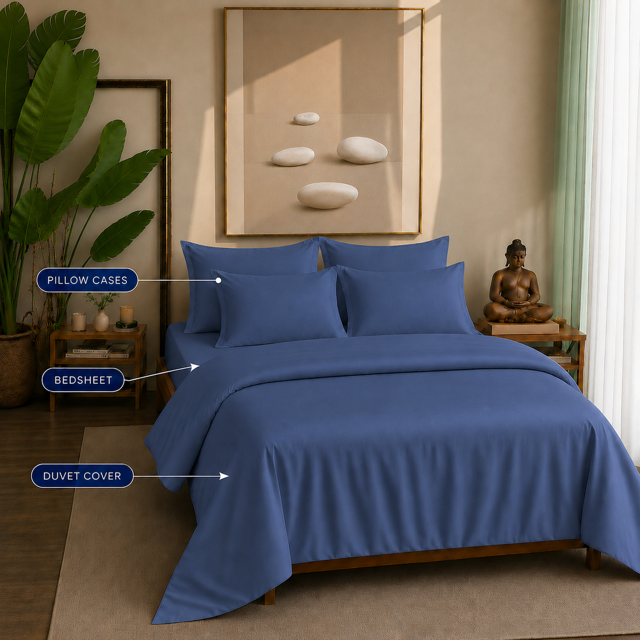 Eucalyptus Collection - Twilight Blue | Duvet Cover with Pillowcases