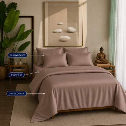 Eucalyptus Collection - Mushroom | Duvet Cover with Pillowcases