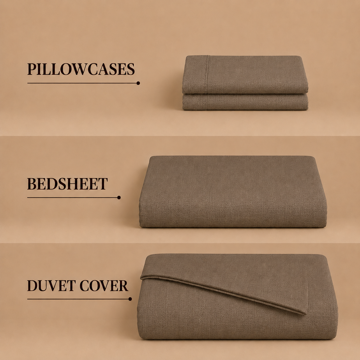 Linen Collection - Choco Brown | Duvet Cover with Pillowcases
