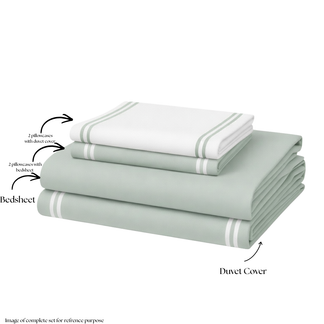 600 TC Pure Cotton Collection - Sage Whisper | Duvet Cover with Pillowcases