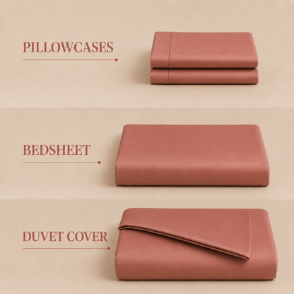 Eucalyptus Collection - Peach Blossom | Duvet Cover with Pillowcases