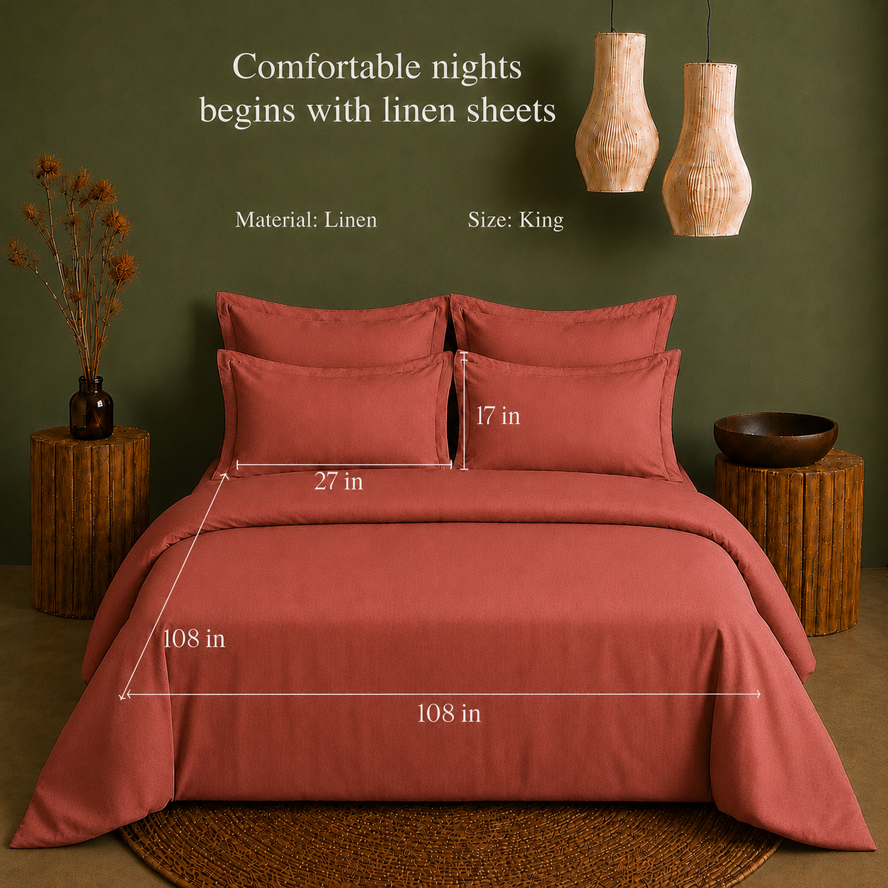 Linen Collection - Autumn Ember | Duvet Cover with Pillowcases