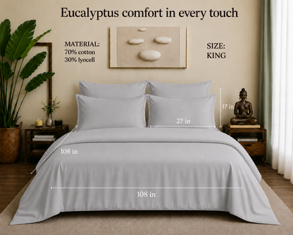 Eucalyptus Collection - Sterling Silver | Duvet Cover with Pillowcases