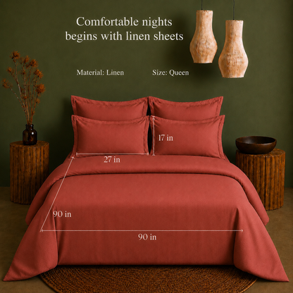 Linen Collection - Autumn Ember | Duvet Cover with Pillowcases