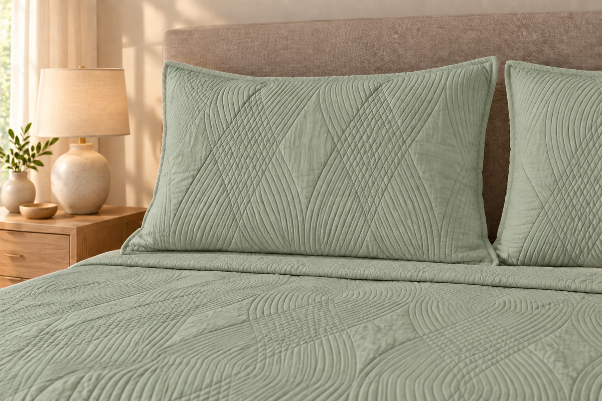 Premium Bedspread Collection - Pistachio Green