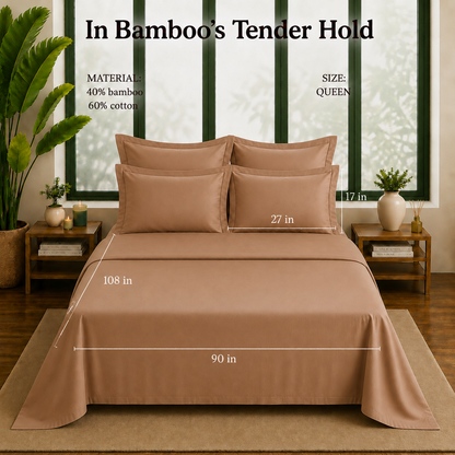 Bamboo Collection - Caramel Bronze | Bedsheet & Duvet Cover with Pillowcases