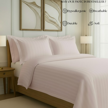 550 TC Stripes Collection - Blush Petal