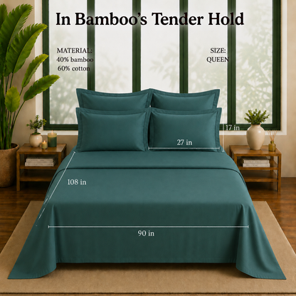 Bamboo Collection - Dark Teal | Duvet Cover with Pillowcases