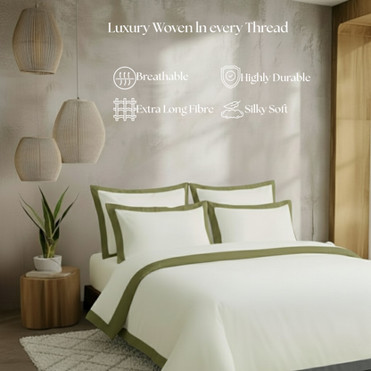 Egyptian Cotton - Border - Zen Classic Olive Green