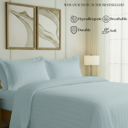 550 TC Stripes Collection - Sky Breeze