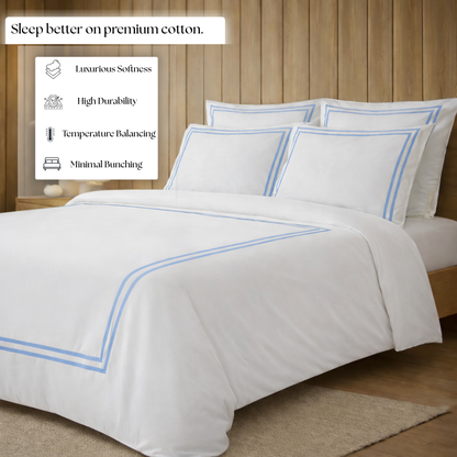 800 TC Pure Cotton Collection -Merrowing - Azure Whisper