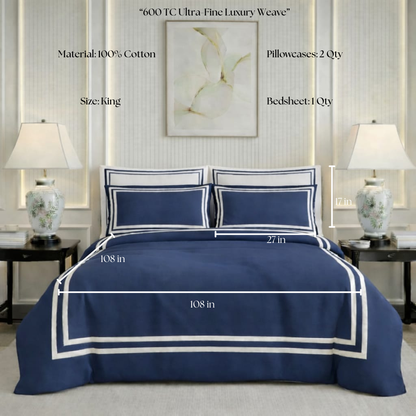 600 TC Pure Cotton Collection - True Navy