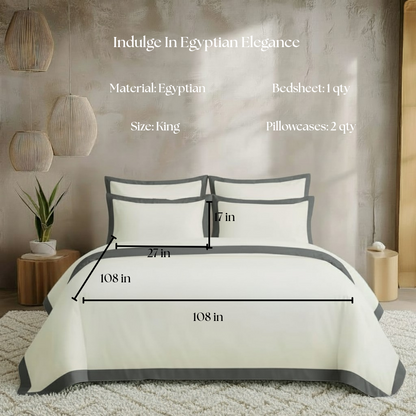 Egyptian Cotton - Border - Zen Classic Grey