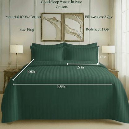 550 TC Stripes Collection - Emerald Green