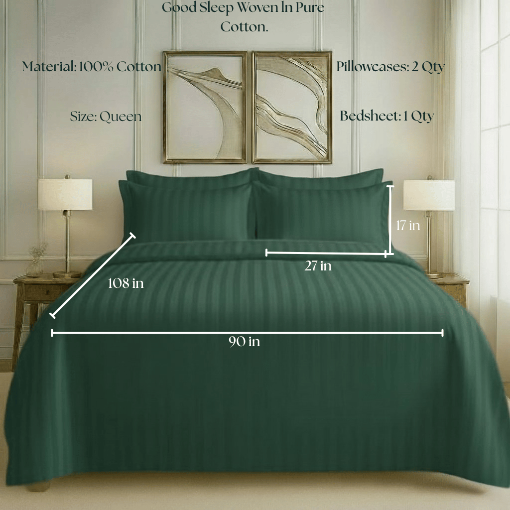 550 TC Stripes Collection - Emerald Green