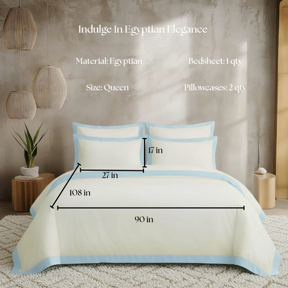 Egyptian Cotton - Border - Zen Classic Blue