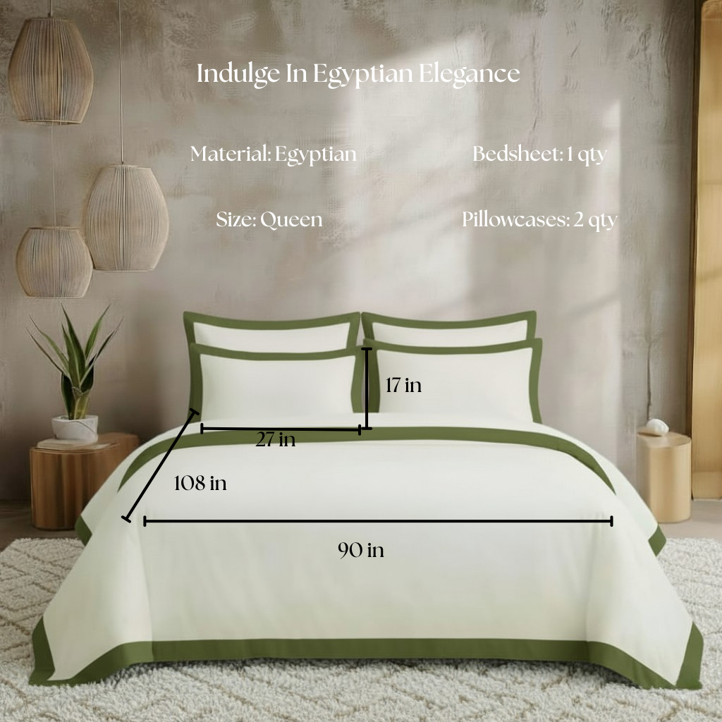 Egyptian Cotton - Border - Zen Classic Olive Green