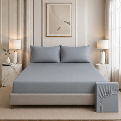 Nirvana Collection - Steel Blue | Bedsheet with Pillowcases