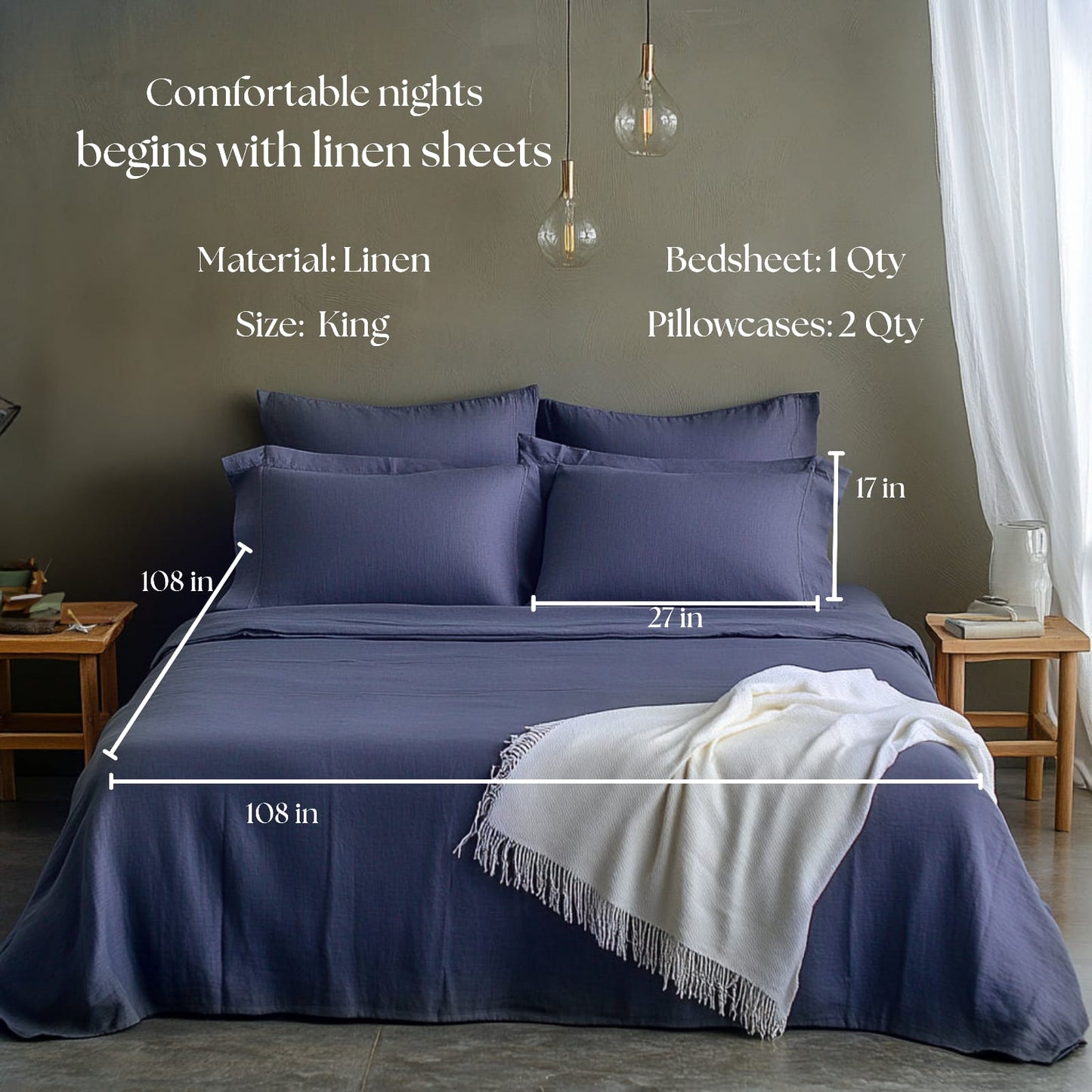 Linen Collection - Night Sky Blue