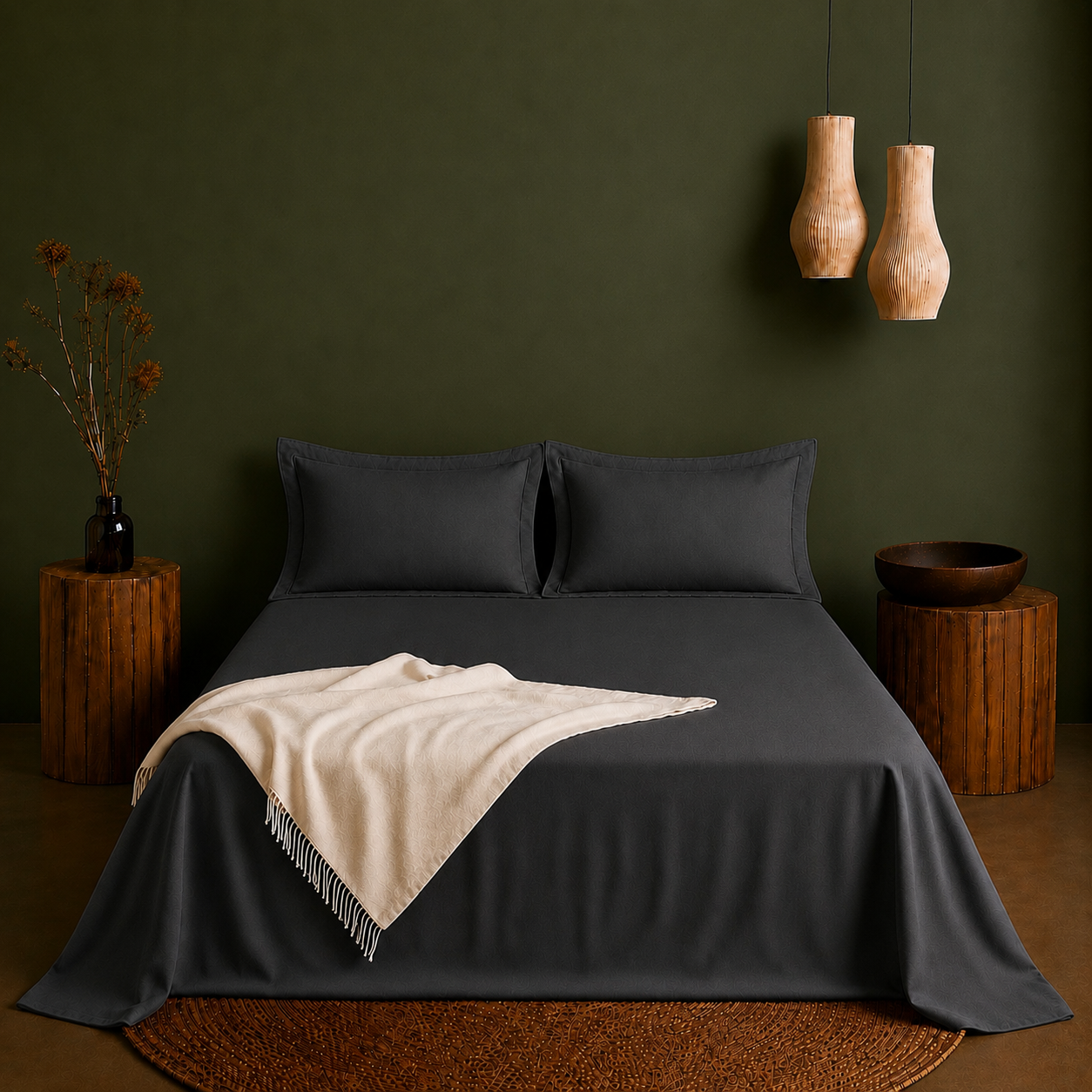 Linen Collection - Shadow Slate | Bedsheet with Pillowcases