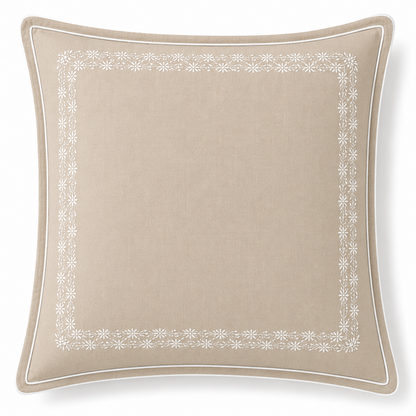 Sandstone Floral Embroidery Cushion