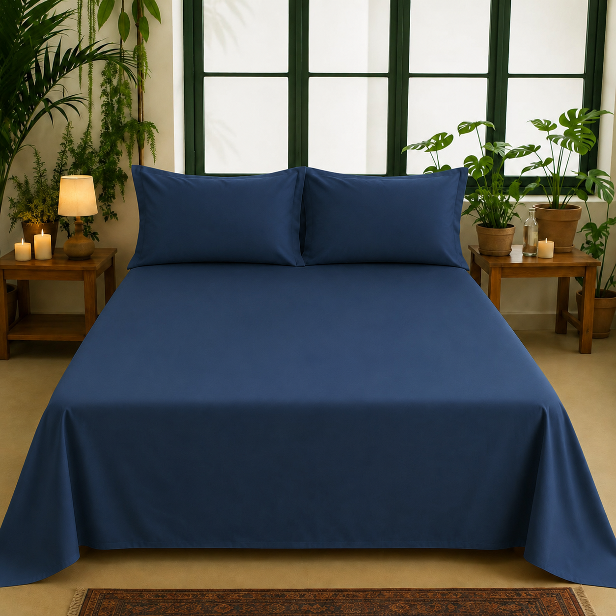 Bamboo Collection - Twilight Blue | Bedsheet with Pillowcases