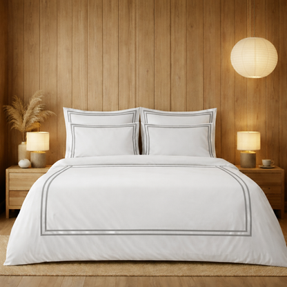 800 TC Pure Cotton Collection -Merrowing - Silver Stone