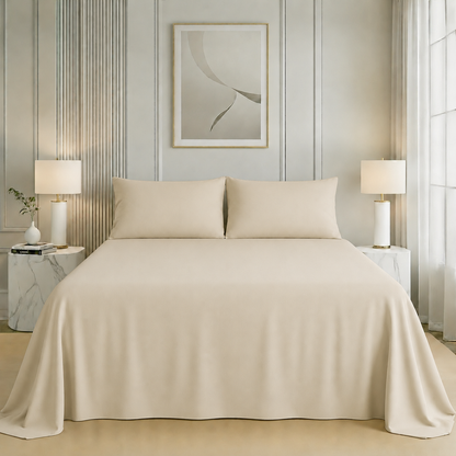 Nirvana Collection - Light Beige | Bedsheet with Pillowcases