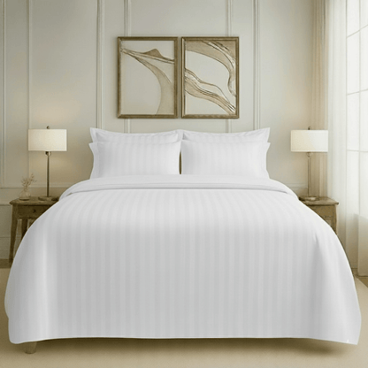 550 TC Stripes Collection - Pure Snow