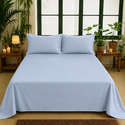 Bamboo Collection - Cloud Blue | Bedsheet with Pillowcases