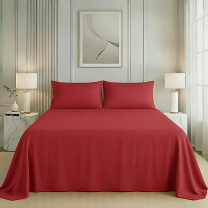 Nirvana Collection - Cherry Red | Bedsheet & Duvet Cover with Pillowcases