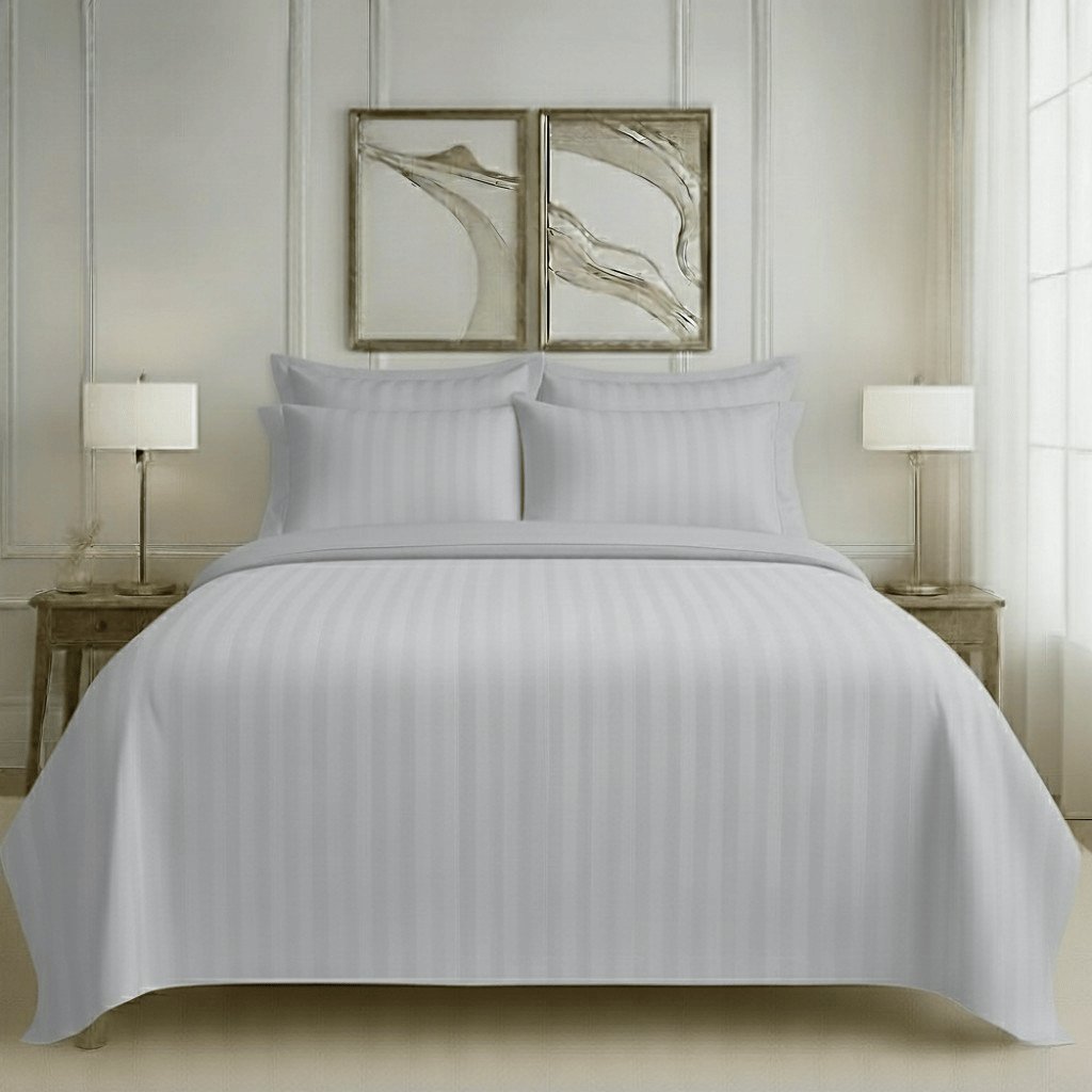 550 TC Stripes Collection - Silver Mist