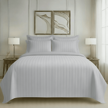 550 TC Stripes Collection - Silver Mist