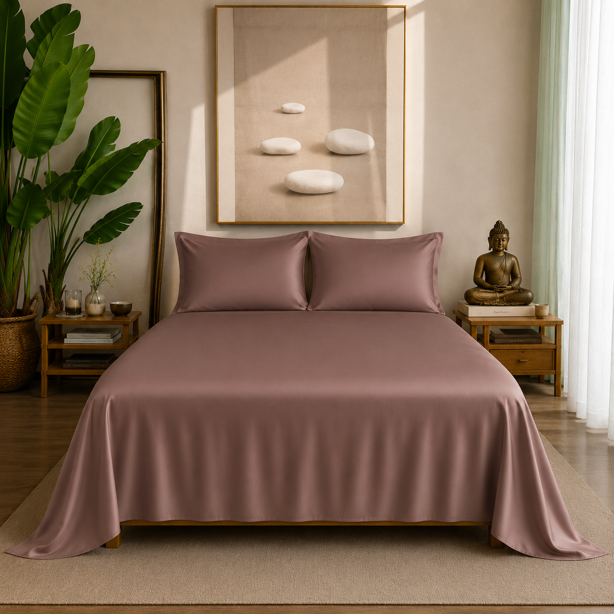 Eucalyptus Collection - Mushroom | Bedsheet with Pillowcases