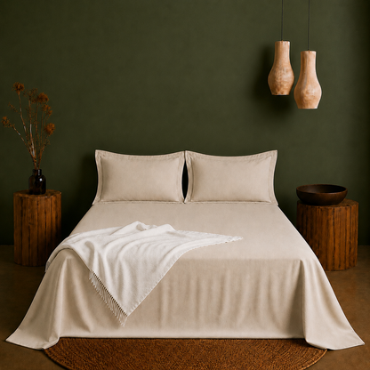 Linen Collection - Raw Oats | Bedsheet with Pillowcases