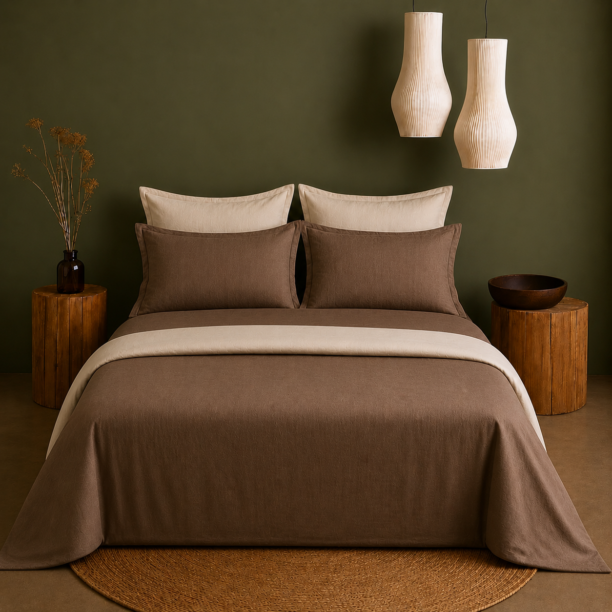 Linen Collection - Duo Luxe - Cocoa Oats | Duvet Cover with Pillowcases