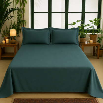 Bamboo Collection - Dark Teal | Bedsheet with Pillowcases