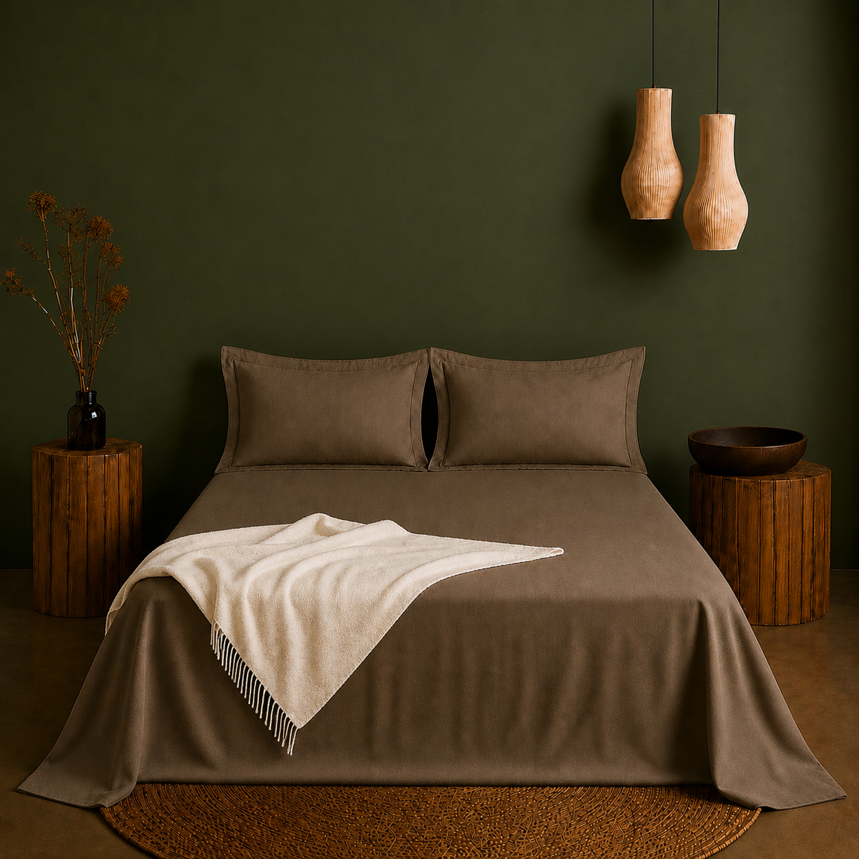Linen Collection - Choco Brown | Bedsheet with Pillowcases