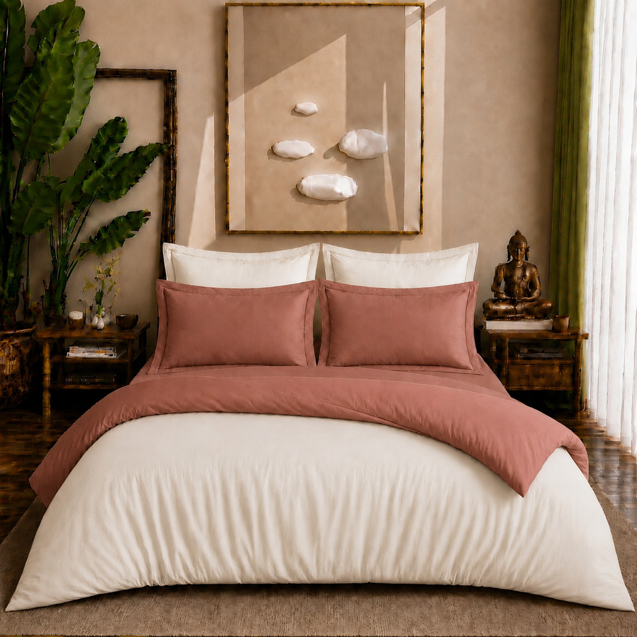 Eucalyptus Collection - Duo Luxe - Blush Cloud | Bedsheet & Duvet Cover with Pillowcases
