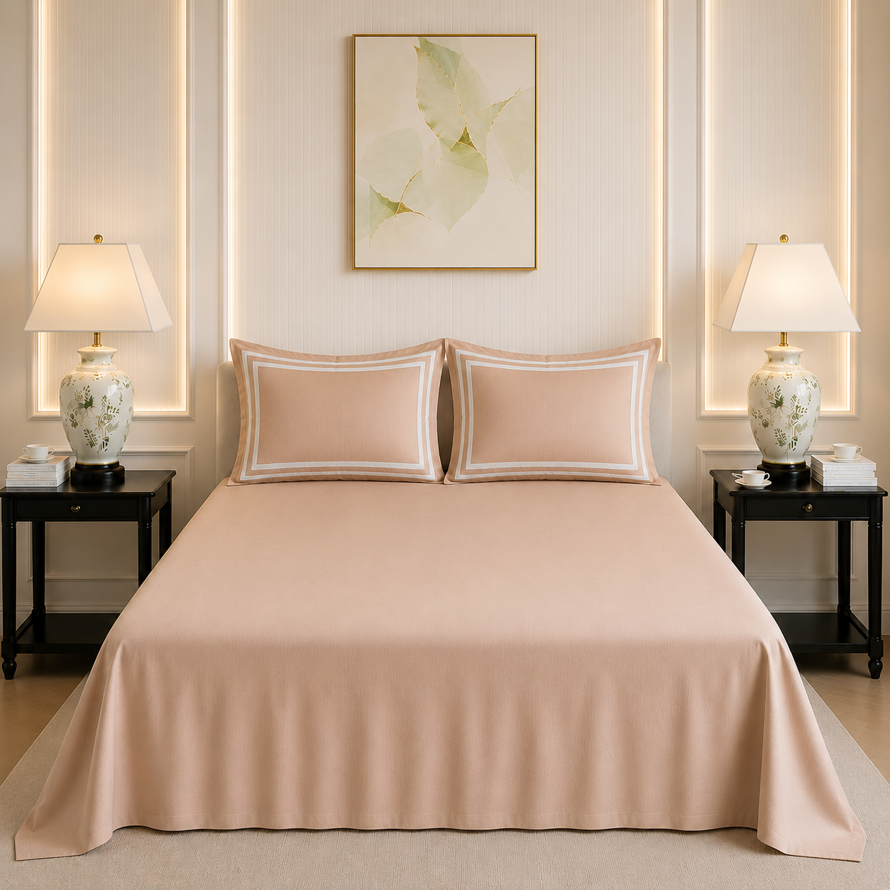 600 TC Pure Cotton Collection - Desert Sand | Bedsheet with Pillowcases