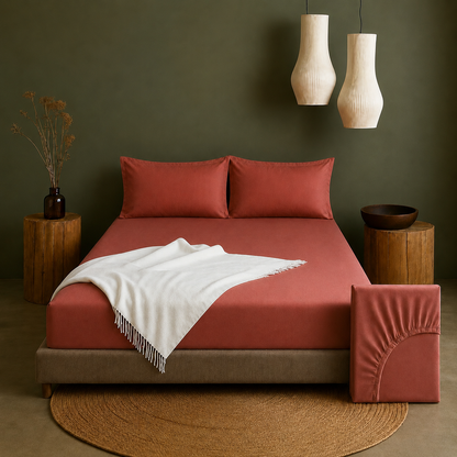 Linen Collection - Autumn Ember | Bedsheet with Pillowcases