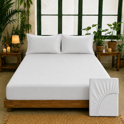 Bamboo Collection - Pebble Silver | Bedsheet with Pillowcases