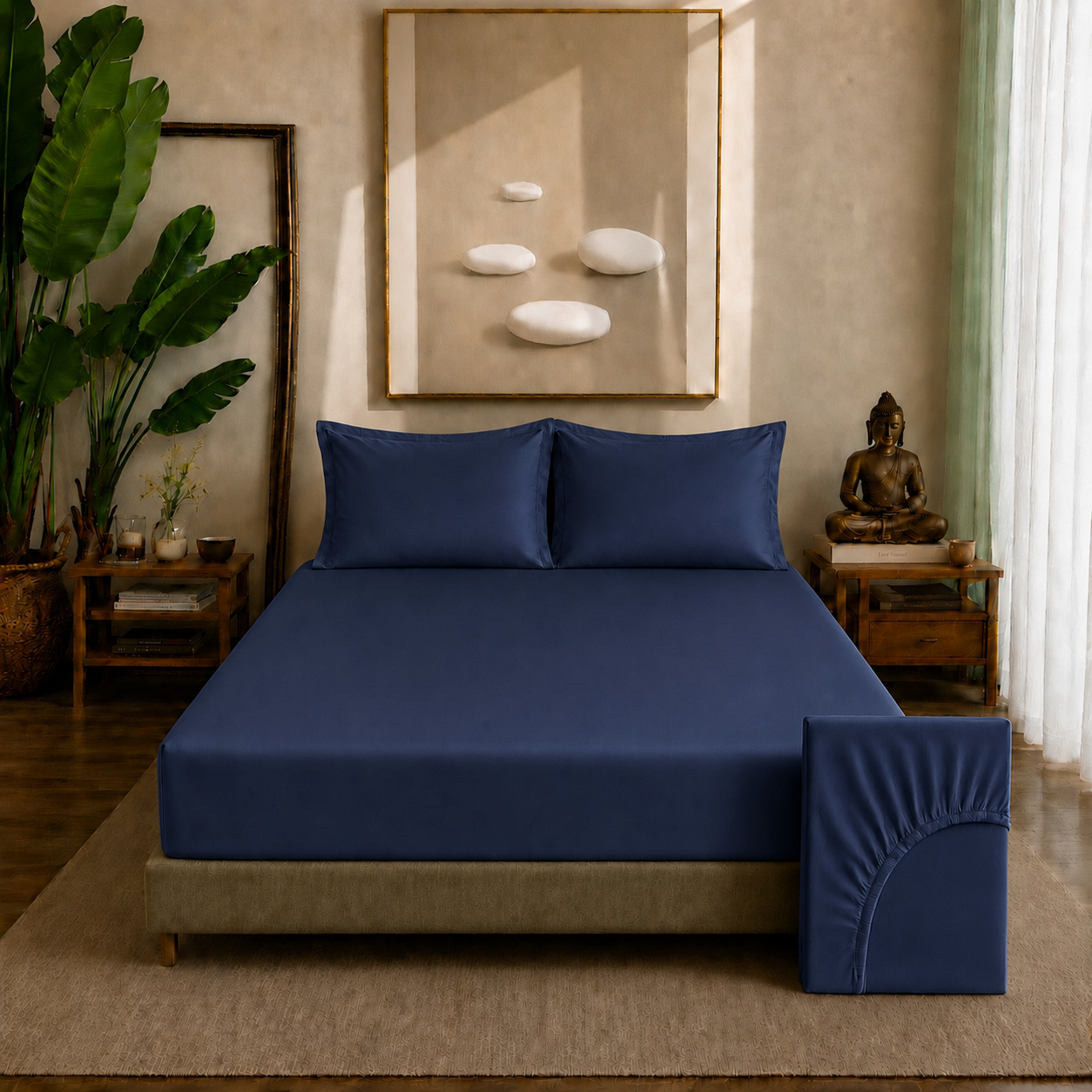 Eucalyptus Collection - Twilight Blue | Bedsheet with Pillowcases