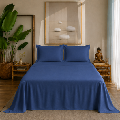 Eucalyptus Collection - Twilight Blue | Bedsheet with Pillowcases