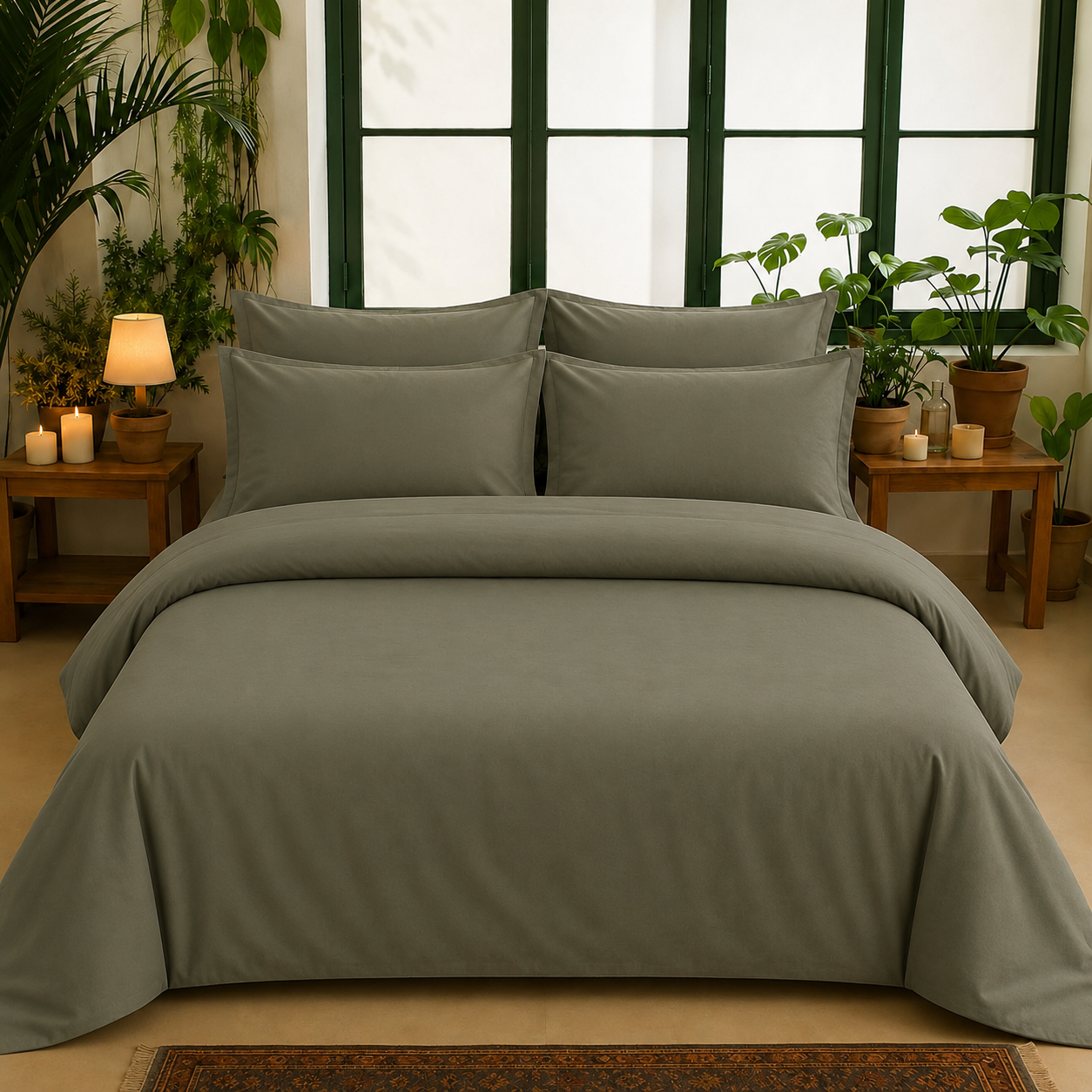 Bamboo Collection - Hazel Green | Duvet Cover with Pillowcases